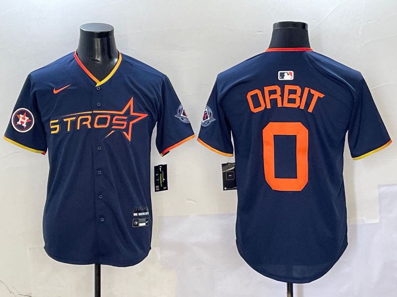 Men Houston Astros #0 Orbit Drak Blue Three generations Joint Name 2025 Nike MLB Jersey style 12->houston astros->MLB Jersey